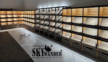 Regály na potraviny - vybavení od JPL - design SKYWANDER 